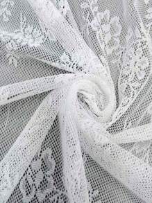 2 Piezas De Cortinas De Encaje Bordado Semi-opacas Para Ventanas De Cocina Adecuadas Para Dormitorio, Baño, Ventana Pequeña - Blanco - Ver 8