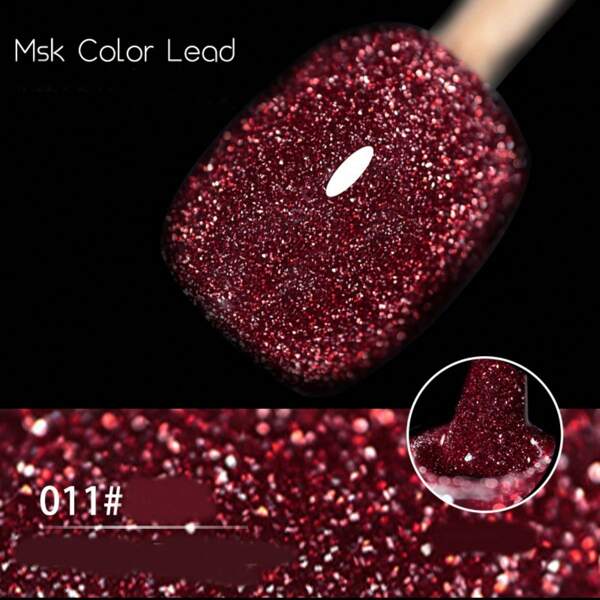 Reflective Red Glitter Glue Nail Polish Y2K Aesthetic Shiny Broken Rhinestone Glitter Bright Gel Effect Nail Art Design Nail Art Manicure Diy Salon Women Gift