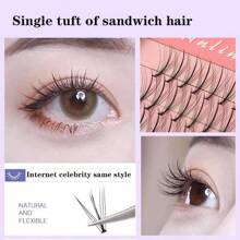 anlinnet DIY Eyelash Extensions 60 Clusters Manga Lashes Volume Individual Eyelashes Extensions Lash Clusters DIY At Home