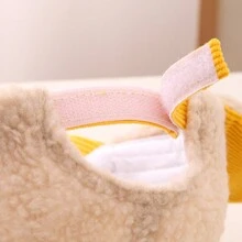 兒童冬季帽子保暖加厚耳保護棒球帽，男女適用，卡通熊毛絨棒球帽 - 藍色 - 查看 10