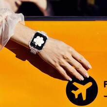 St.Siabe 2In1 女士和男士 I 时尚运动双排水钻带钢化膜兼容 Apple Watch 表壳 38mm 40mm 41mm 45mm 44mm 42mm 49mm，兼容 Apple Watch Ultra 系列 SE/9/8/7/6/5/4/3/2/1 表壳配件作为学生返校礼物 - 無色 - 查看 6