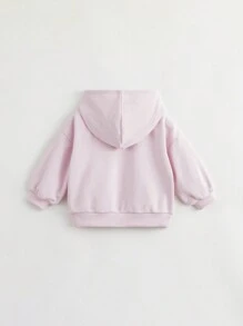 MARC&JANIE Boys' & Girls' Casual Fashion Loose Fit Letter Printed Hooded Sweatshirt For Sports, Autumn - Baby Pink - View 4