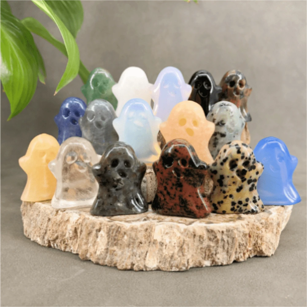 混合休閒幽靈幽靈萬聖節雕刻家居裝飾水晶心靈療癒手掌