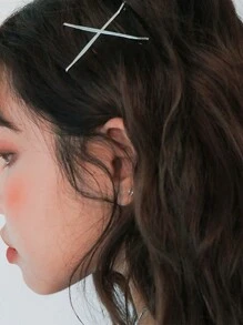 10 cái/bộ Phụ kiện tóc nữ Bạc phong cách cổ điển Kẹp tóc kim loại đơn giản thường ngày - Bạc - Xem 5