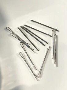 10 cái/bộ Phụ kiện tóc nữ Bạc phong cách cổ điển Kẹp tóc kim loại đơn giản thường ngày - Bạc - Xem 7