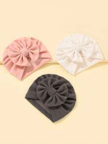 3pcs Baby Turban Hat, Fashionable And Comfortable Infant Head Wrap Cap, India Cap, Children Headband - Multicolor - View 2