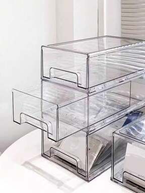 1 caixa de armazenamento estilo gaveta de grande capacidade, caixa à prova de odores e categorização de frutas e vegetais para geladeira, organizador multifuncional à prova de poeira e água para mesa de banheiro, 10 caixas de armazenamento com compartimentos para mesa, organizador de maquiagem, conjunto de armazenamento com divisórias de gaveta, conjunto de acessórios de armazenamento multifuncionais Sun Travel Cool