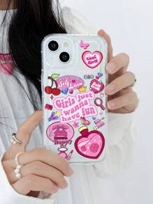1 peça Case de celular com gráfico de desenho animado e amortecedor de choque, compatível com iPhone e Galaxy, incluindo iPhone 13, 15, 16 Pro Max, 16, 14 e 16 Plus, bem como telefones Galaxy - Multicolorido - Visão 2