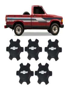 Kit 5 Calotas Central Da Roda D20 85 Até 96 Gravata Prata