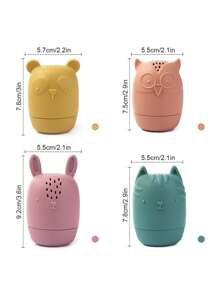 4 pezzi Set di giocattoli da bagno in silicone (a forma di animali divertenti) Giocattoli da bagno per bambini Giocattoli da bagno carini che spruzzano acqua Giocattoli da doccia a forma di animali per bambini Giocattoli per giocare in acqua per neonati e bambini piccoli Regali per la doccia