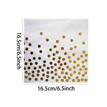 20 piezas 33*33cm Servilletas de papel desechables decorativas blancas y doradas, servilletas con tema de lunares dorados para fiesta de cumpleaños de niños, papel de seda decorativo, servilletas impresas, Navidad