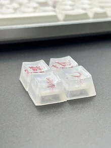 1 Pieza Linda Tapa De Tecla De Mariposa De Resina Abs Transparente Multicolor Para Decoración De Teclado Mecánico - Multicolor - Ver 7