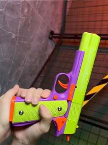 1pc M1911 Colt Toy Gun, Semi-auto+hammer Moving Toy Gun, Blowback System/empty-hanging Feature/auto Reset, Decompression Carrot Toy Gun - Multicolor - View 8