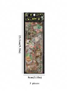 3pcs Waterproof Decorative Tape, Colorful Foil Stickers For Scrapbooking, Planner, Photo Album, Laptop, Phone Case, Cup, Magazine, Stationery Box, Desk Decor, Back To School Supplies - Multicolor - View 3