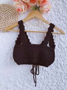 Women Knit Tops - 黑色 - 查看 2