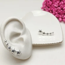 Stud Earrings - 銀色 - 查看 2