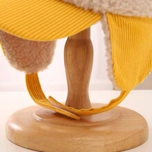 兒童冬季帽子，加厚保暖耳保護棒球帽，卡通熊毛絨棒球帽，男女適用 - 粉色 - 查看 9