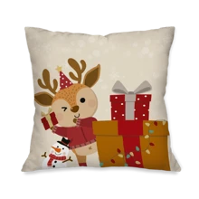 Feliz Natal! Kit com 4 Capas de Almofadas Decorativas Natalinas Papai Noel - Vermelho - Visão 3