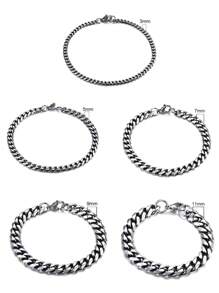 1入時尚嘻哈不鏽鋼男士手鍊,極簡風格,適用於派對