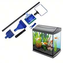 1pc Aquarium Fish Tank Cleaning Tools Kit, Fish Tank Siphon Algae Scrapers Gravel Cleaner Sand Cleaner - Blue - View 3
