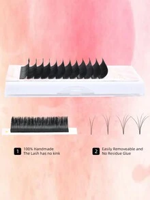 Arison 0.07 捲c/d型易扇型睫毛,超柔軟自然綻放,1s自動盛花睫毛,適用於批發專業美容沙龍商店 - 黑色 - 查看 6