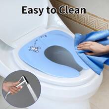 1pc Foldable Children's Toilet Seat Cover For Hotel & Travel Use, Easy To Store - Blue - View 2