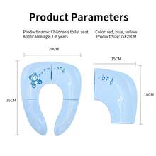 1pc Foldable Children's Toilet Seat Cover For Hotel & Travel Use, Easy To Store - Blue - View 6