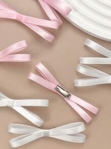 8pcs Women's Multicolor Ballet Style Bow Hair Clips, Suitable For Daily Commute And Shopping - Multicolor - View 3