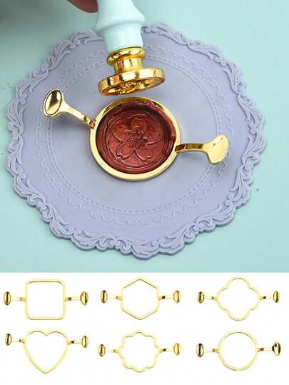 1pc Wax Seal Mold, Heart, Round, Square Shape Etc. Stamp Molds,For 1In Wax Stamp, Stamp Seal Wax Beads Kit For Gift Wedding Invitations Decoration Back To School,Back To School,School Supplies