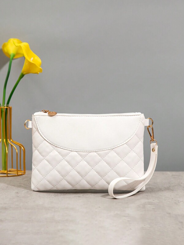 Luxury Dinner Bag, Evening Bag Glamorous, Elegant, Exquisite, Quiet Luxury Fashionable Casual Stitching Clutch Bag, Lovely And Sweet White Evening Bag For Lady, Woman, For Party Girl, Bride Perfect for Party, Wedding, Prom, Dinner/Banquet, Dinner/Banquet, Best Gift For Women Mom Teacher Friend Bridesmaid
