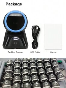 KEFAR KR-A80 High End Performance 2D Desktop Barocde Scanner USB Wired Barcode Reader Auto-Scanning Platform OmniDirectional Bar code Scanner For Retail Store Supermarket Warehouse - Blue - View 8