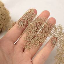 One Yard Of Water-soluble Gold Thread Black And White Flower Lace Home Pajamas Lace Accessories - Gold - View 5