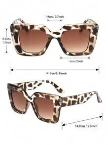 1 件装 女士 玳瑁色几何镜框 时尚 Y2K 时尚眼镜 适合旅行 学校 服装配饰 - 漸層 - 查看 7