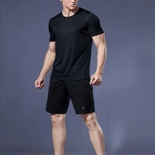 男式寬鬆短袖運動 T 卹,適合健身房、足球、籃球、訓練、跑步