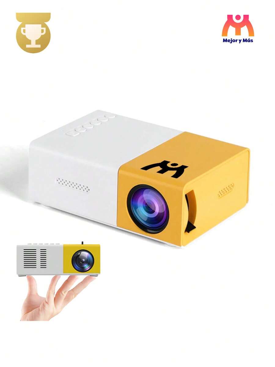 Mini proyector portátil LED 1080P HD Proyección de pantalla cine en casa vídeo + ¡Regalo!