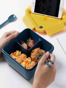 Lunch Box Caja de almuerzo con 2 compatimentos, Libre de BPA con Vaso, Cuadrado - Multicolor - Ver 5