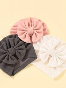 3pcs Baby Turban Hat, Fashionable And Comfortable Infant Head Wrap Cap, India Cap, Children Headband - Multicolor - View 3