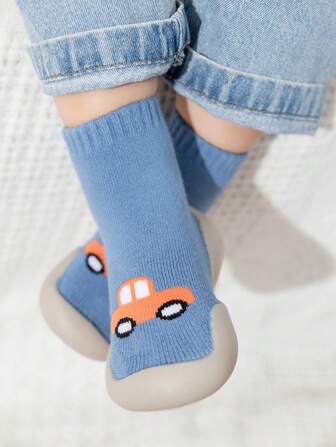 1pair Baby Floor Socks Shoes With Soft Non-slip Sole & Cartoon Design, Anti-slip, Anti-fall, Learning To Walk