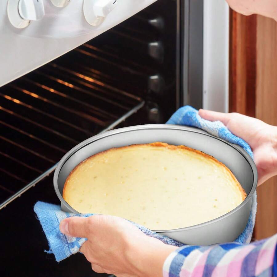 1PCS Stainless Steel Cake Mold, Kitchen Modernist Round Cake Pan, Assorted Sizes, Christmas, Silver - Silver - View 1