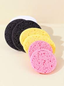 Wood pulp multi-color face wash gray round 2 + yellow oval 2 + pink round 2 - Multicolor - View 4