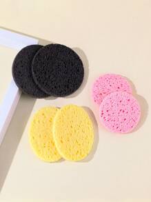 Wood pulp multi-color face wash gray round 2 + yellow oval 2 + pink round 2 - Multicolor - View 1