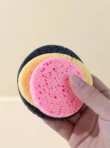 Wood pulp multi-color face wash gray round 2 + yellow oval 2 + pink round 2 - Multicolor - View 5