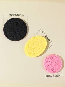 Wood pulp multi-color face wash gray round 2 + yellow oval 2 + pink round 2 - Multicolor - View 6