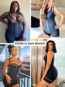 Women's Shapewear High Compression Body Shaper For Women Tummy Control Butt Lifter Jumpsuit, Breathable,Absorbs Sweat - Black - View 8