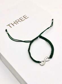 1pair Handmade Adjustable Couple Bracelet, Braided Rope Design - Multicolor - View 5