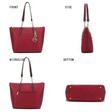 MKF Collection Ximena 2Pcs Vegan Leather Womens Tote Bag Lightweight Shoulder Handbag With Wristlet Wallet, Simple Work Bag