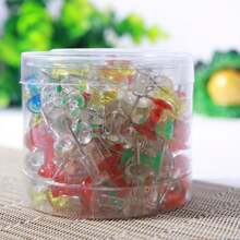 1盒/100入透明顏色塑料圖釘,用於信息板、藝術品展示、軟木和牆面 - 彩色 - 查看 2