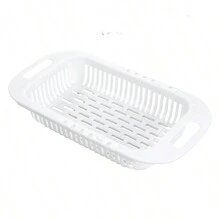 1pc/ Drain Basket Household Kitchen Sink Drain Rack Adjustable Drain Vegetables And Fruits Basket Kitchen Tools - White - View 7