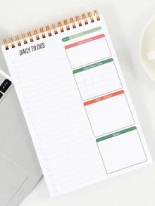 52 Hojas/pieza Bloc De Notas Con Lista De Tareas Pendientes, Planificador Diario Sin Fecha, Cuaderno Con Plan De Día, Agenda, Organización Sencilla Para Hacer Bloc De Notas, 8,5*5,5 Pulgadas - Multicolor - Ver 3