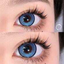 Bobab藍色美瞳隱形眼鏡,天然美瞳隱形眼鏡,大眼美瞳度數處方近視 - 藍色 - 查看 6